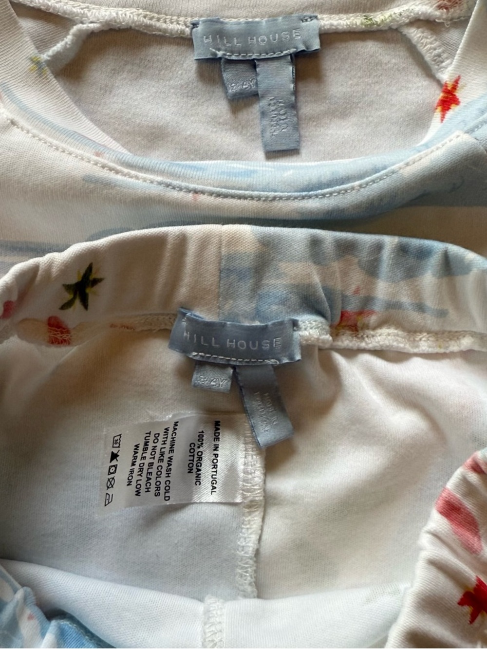 Hill House Home Tiny Pajama Set Size 3-4Y Cloud Print Organic Cotton Girls PJs - Picture 5 of 5